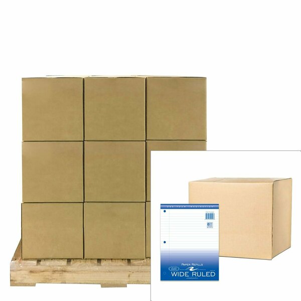 Roaring Spring Pallet of Looseleaf Filler Paper, 8"x10.5", 200 Sheets of White Paper, 3-Hole Punched, wide Ruled 20020PL