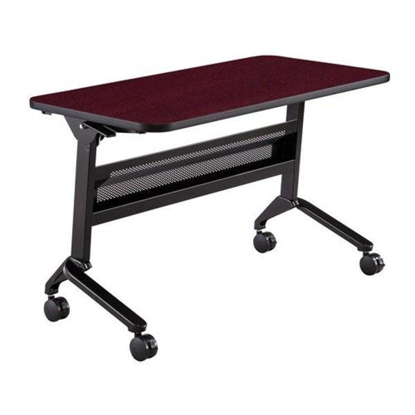 Safco Rectangle Flip-N-Go 24 x 48" Rectangular Training, 48 X 24 X 29, Laminate Top Top, Regal Mahogany LF2448TSRMH