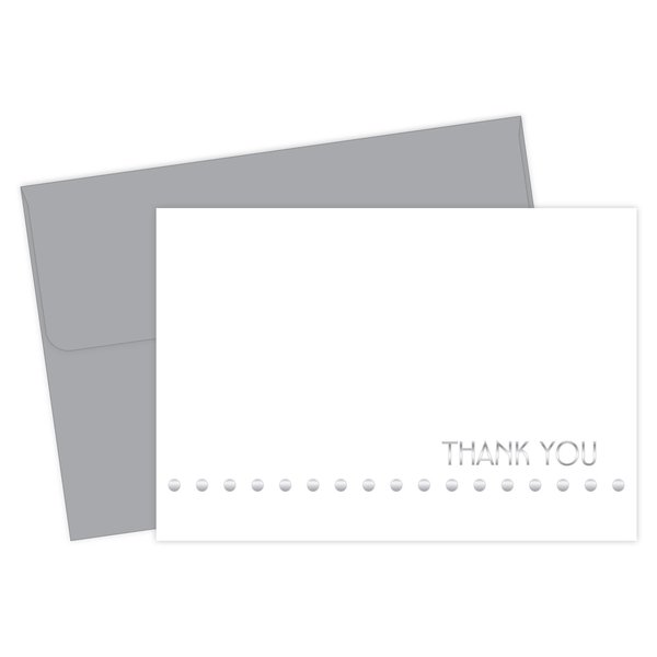 Great Papers Thank You Card W/Envelope, Silver F, PK24 2013282