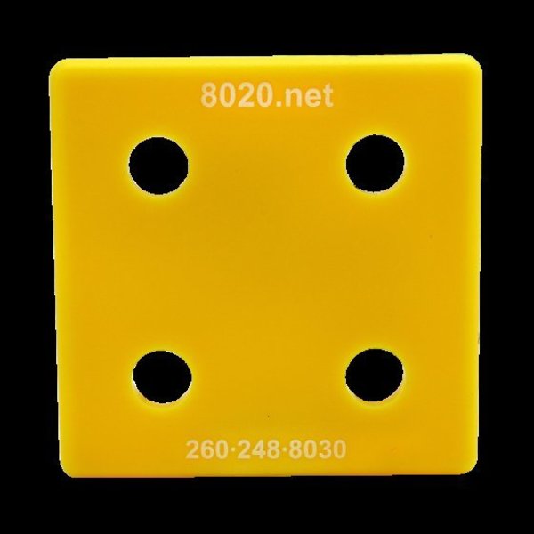 80/20 End Cap Yellow W/Push-Ins 2020 2028YEL