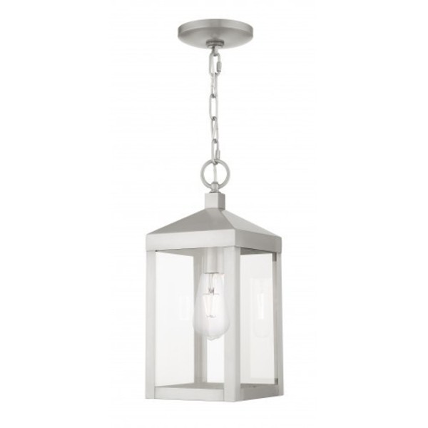 Livex Lighting Brushed Nickel Outdoor Pendant Lantern, 1 20591-91