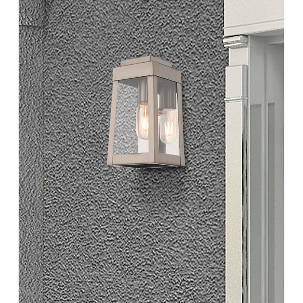 Livex Lighting Oslo 1 Light Brushed Nickel Outdoor Wall Lantern 20851-91