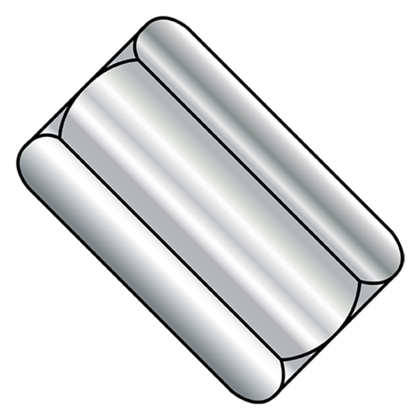 Zoro Select Coupling Nut, #1-8, 18-8 Stainless Steel, Not Graded, Plain, 2-1/2 in Lg, 1-1/4 in Hex Wd 1004020NCUP1