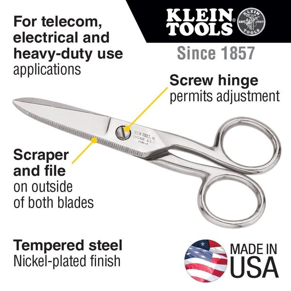 Klein Tools 107-P 7 in. Straight Trimmer Scissors