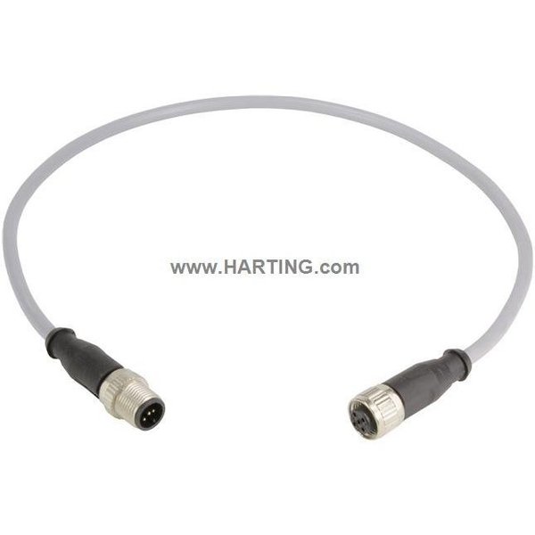 Harting Cordset, 0.5 m Cable, PVC, Gray 21348485585005