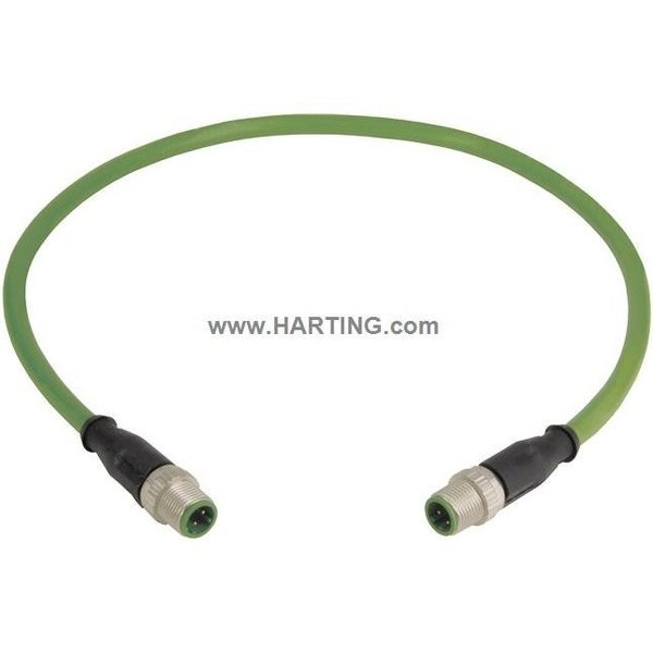 Harting Cordset, 1m, Green, 22 AWG 21349292477010