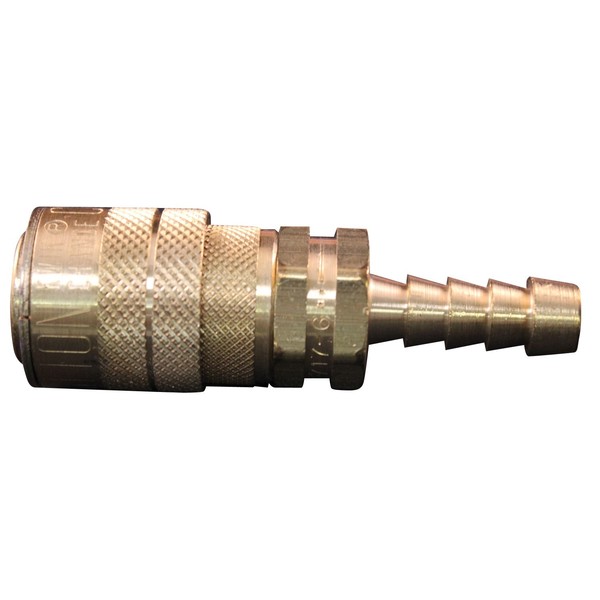 Milton M Style Industrial Air Coupler, 3/8" Hose Barb, PK100 717-6BK