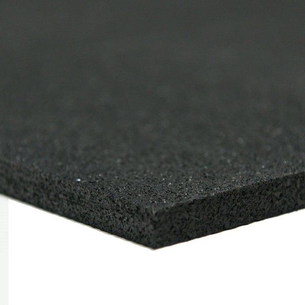 Rubber-Cal Recycled Rubber - 60A - Rubber Sheets and Rolls - 3/8" Thick x 24" Width x 12" Length - Black 21-100