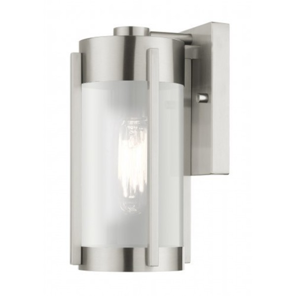Livex Lighting Brushed Nickel Outdoor Wall Lantern, 1 Li 22380-91