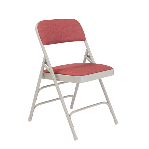 National Public Seating Fabric Triple Brace Double Hinge Folding Chair, Wine 2308