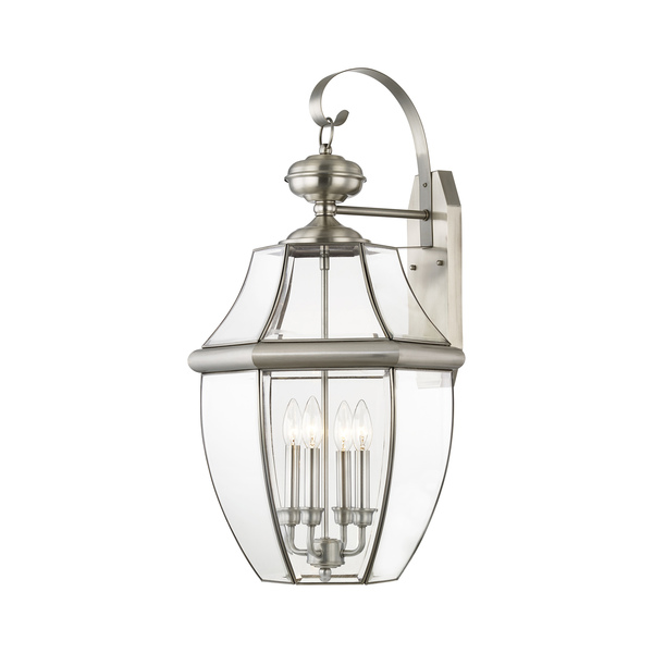 Livex Lighting Monterey 4 Light Brushed Nickel Outdoor Wall Lantern 2356-91