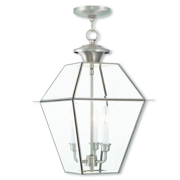 Livex Lighting Westover 3 Light Brushed Nickel Outdoor 2385-91