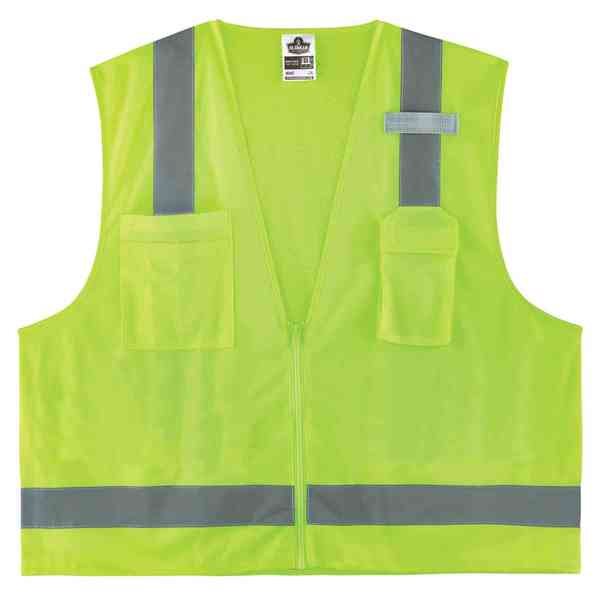 Ergodyne Economy Surveyors Vest, Lime, S/M 8249Z