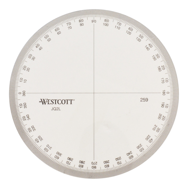 Westcott Protractors, 4" 360 Circular Protractor 259