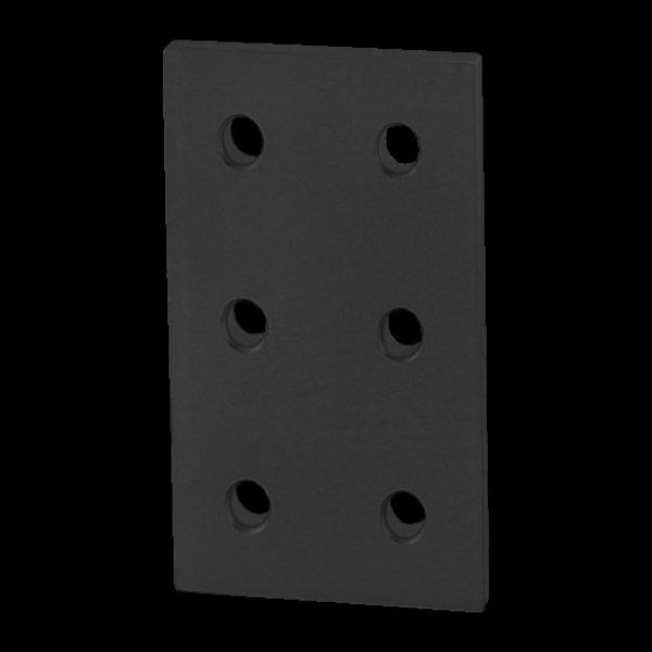 80/20 Black 25 S 6 Hole Joining Plate 25-4166-BLACK