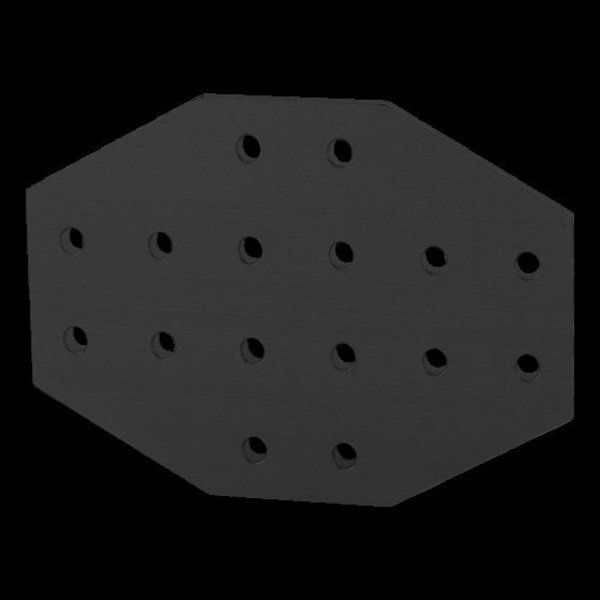80/20 Black 25 S 16 Hole Cross Joining Plate 25-4170-BLACK