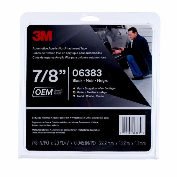 3M Acrylic Plus HighBondTape 06383 Blk, PK12 06383