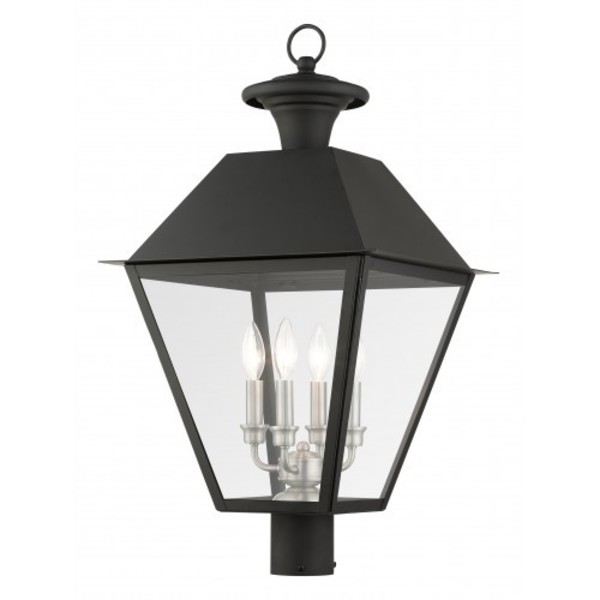 Livex Lighting Black Outdoor Post Top Lantern, 4 Light 27223-04