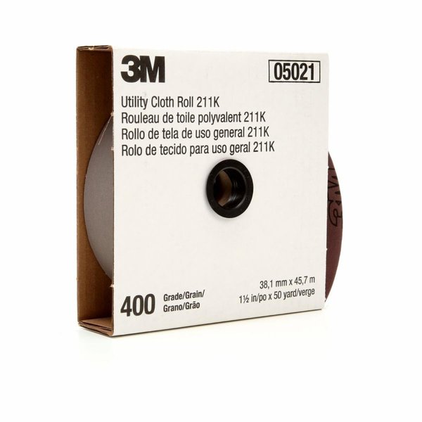 3M Utility Cloth Roll 211K, 2inx50yd400 J-weight, 5/pk 7000118355