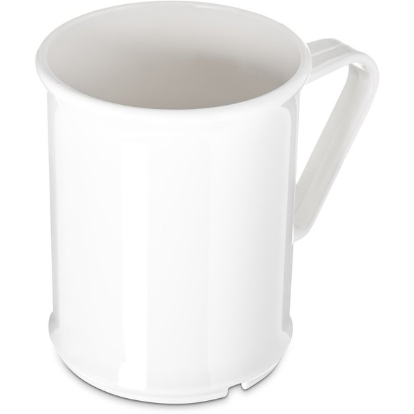 Carlisle Foodservice Polycarbon Handled Mug, 9.6 oz., Wht, PK48 PCD79602
