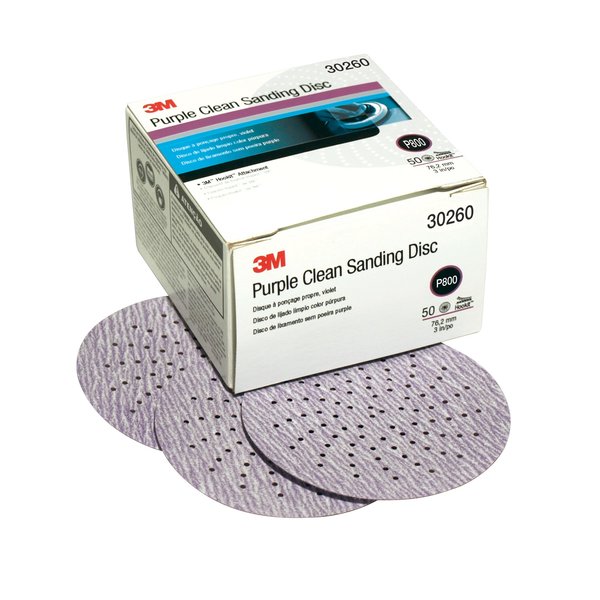 3M Prpl Clean Sand Hookit Disc, 30260, PK200 30260