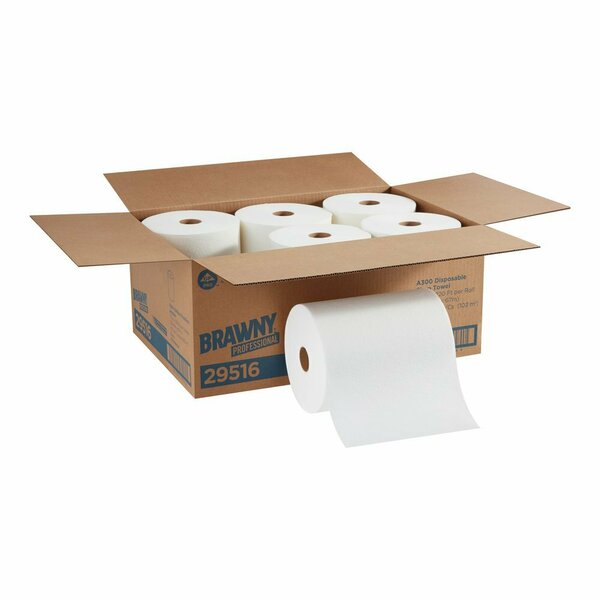 Georgia-Pacific Dry Wipe Roll, White, Roll, Airlaid, Various Wipes, 10 in, 6 PK 29516