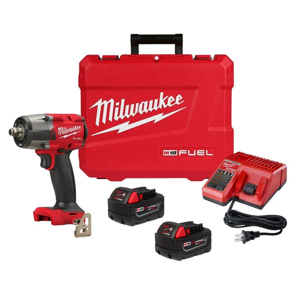 Milwaukee Tool M18 FUEL 1/2 in. Mid-Torque Impact Wrench with Friction Ring Kit 2962-22R