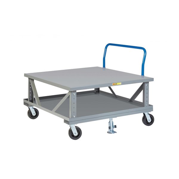 Little Giant Mobile Pallet Stand with Lower Deck, 48"X48", Adj. Height, Handle 2PDSEH486P2FLLR