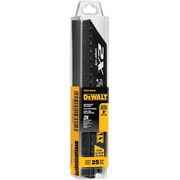 Dewalt 8" 2X(TM) Premium Metal Cutting Blade (25 bulk pack-tube) DWA4188B25