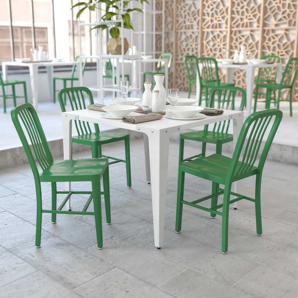 Flash Furniture Gael Commercial Grade 2 Pack Green Metal Indoor-Outdoor Chair 2-CH-61200-18-GN-GG