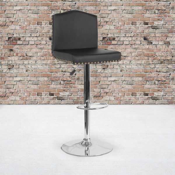 Flash Furniture Black Leather Barstool 2-DS-8111-BLK-GG