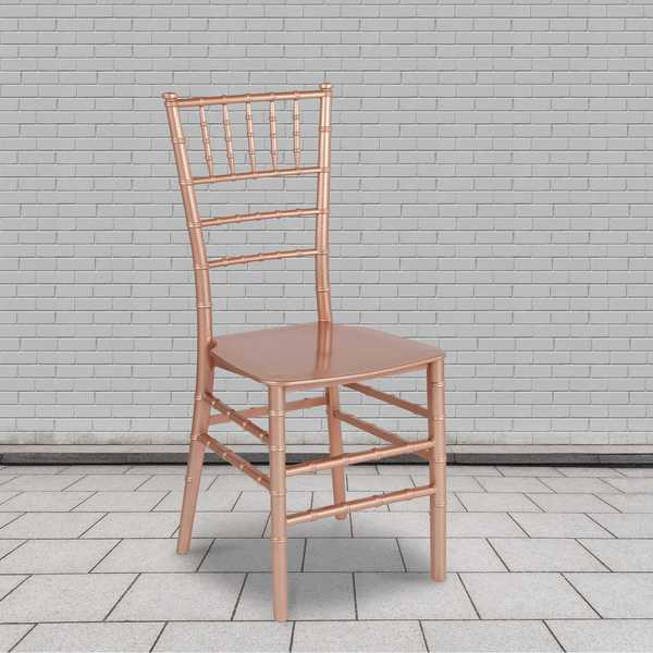 Flash Furniture HERCULES Series Rose Gold Resin Stacking Chiavari Chair 2-LE-ROSE-M-GG