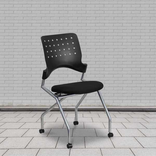 Flash Furniture Galaxy Mobile Nesting Chair with Black Fabric Seat 2-WL-A224V-GG
