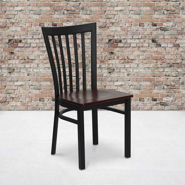 Flash Furniture Black School Chair-Mah Seat 2-XU-DG6Q4BSCH-MAHW-GG