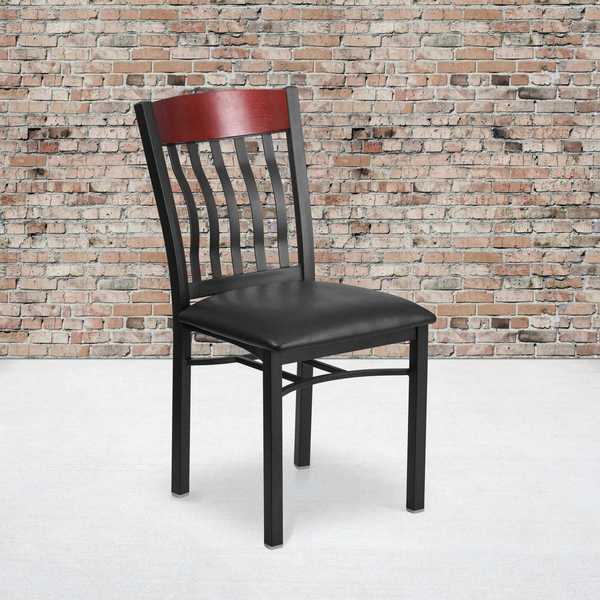 Bk/Mah Vert Chair-Black Seat