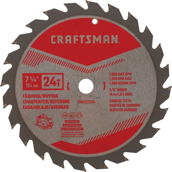 Craftsman Framing/Ripping Saw Blade, 7-1/4" 24T CMAS272524