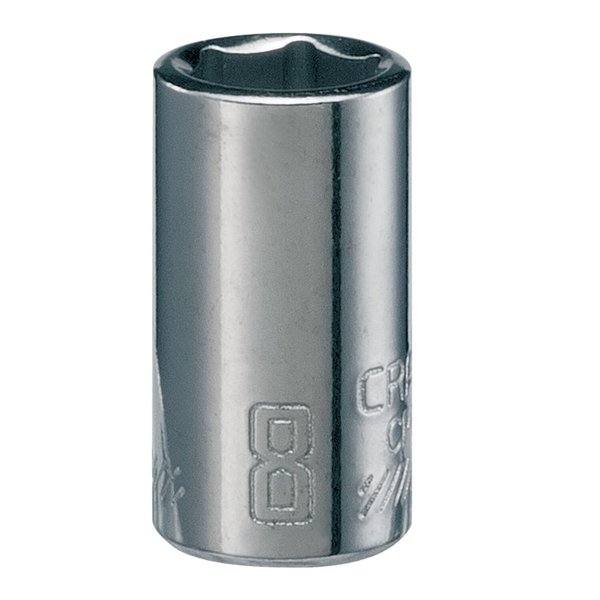 Craftsman Sockets, 1/4" Drive 8mm 6 Point Shallow CMMT43504