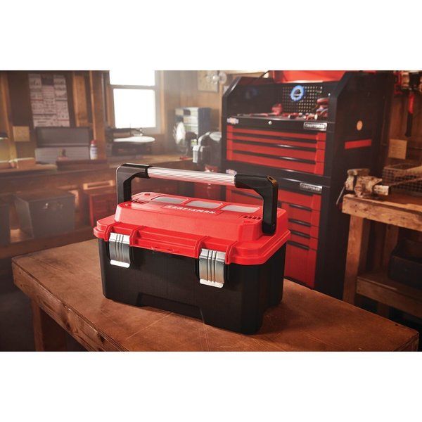 Craftsman Tool Box, Black/Red, 20 in W x 11-3/4 in D x 11 in H CMST20320L