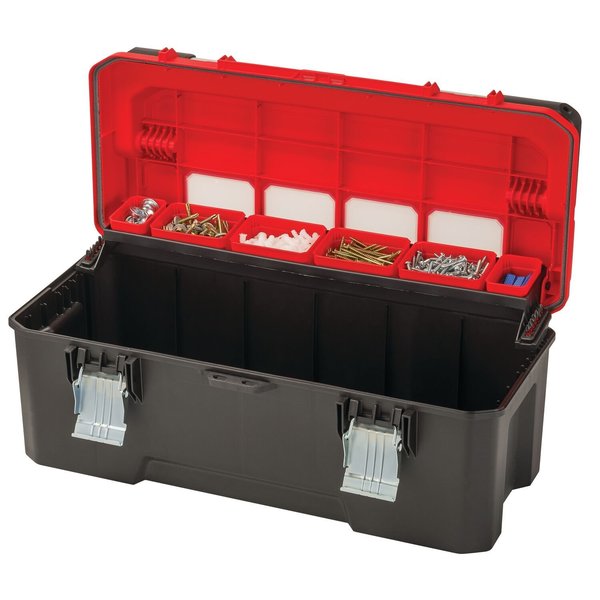 Craftsman Tool Box, Black/Red, 26 in W x 11-3/4 in D x 11 in H CMST26320L