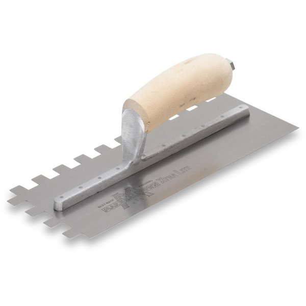 Marshalltown Premier Notched Trowel, Sq Hndl, 1/2" x1/2" x1/2" 775S