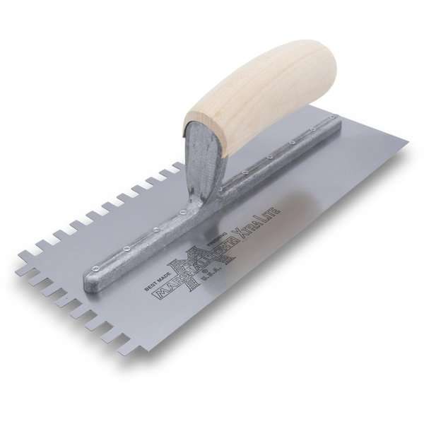 Marshalltown Premier Notched Trowel, Sq Hndl, 1/4" x 3/8"x1/4" 776S