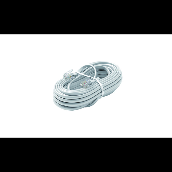 Steren Telephone Line Cord White, 7ft, 4C 304-007WH