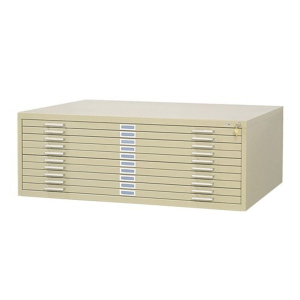 Safco 46-1/2" W 10 Drawer File Cabinet, Tropic Sand, 30" x 42" 4986TS