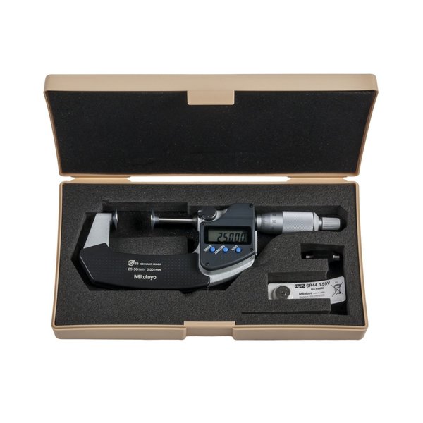 Mitutoyo Micrometer, Digimatic, Disc, 25-50mm, IP65 323-251