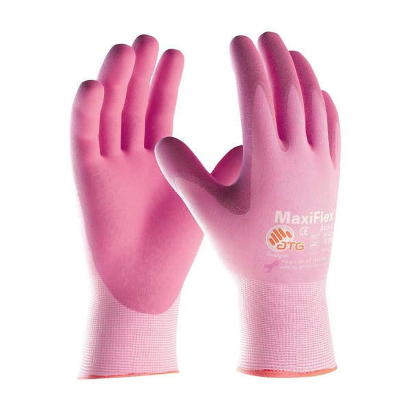 Pip Foam Nitrile Coated Gloves, Palm Coverage, Pink, L, 12PK 34-8264/L