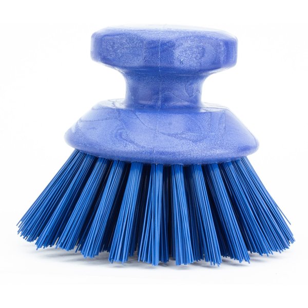 5 in W Round Scrub Brush, Blue, Polypropylene