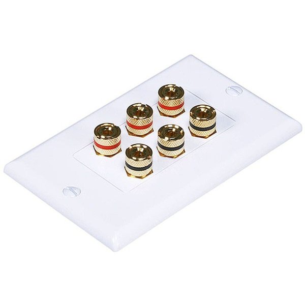 Monoprice Two Piece Inset Wall Plate 3 Speakers 3538