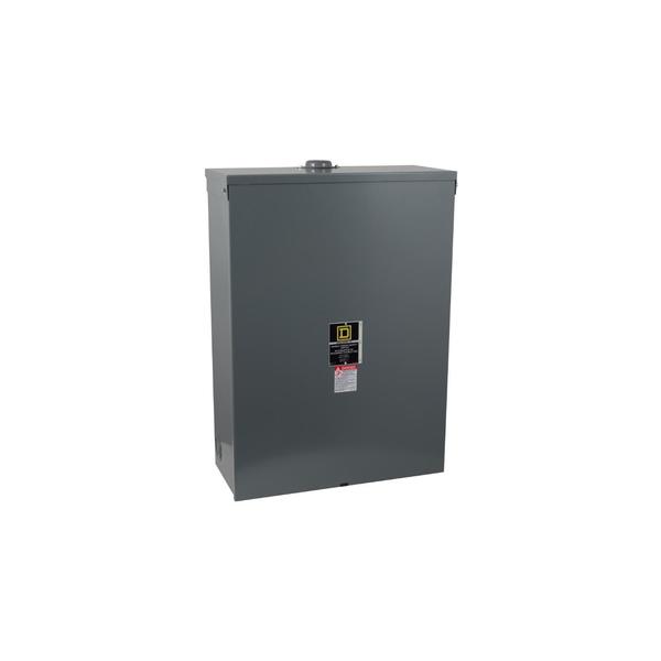 Square D Safety switch, double throw, non fusible, 200A, 600V, 3 pole, 15HP, neutral factory installed, NEMA 3R, bolt on 82344NRB