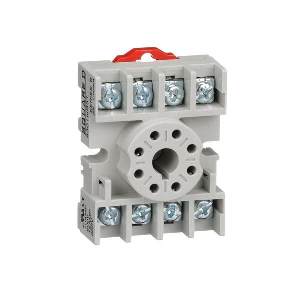 Square D Plug in relay, Type N, relay socket, 8 tubular pin, single tier, for 8510KP relays and 9050JCK timers, bulk packaged 8501NR51B