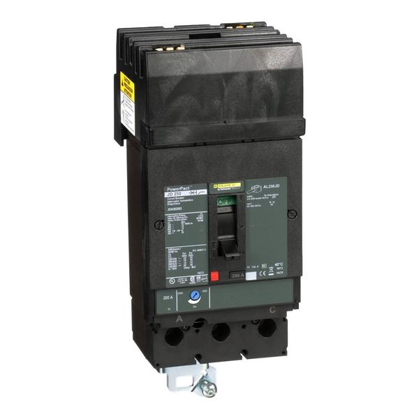 Square D Molded Case Circuit Breaker, JDA Series 200A, 2 Pole, 600V AC JDA262002